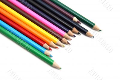 colored pencils ans pens