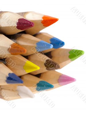handmaded color pencils on white