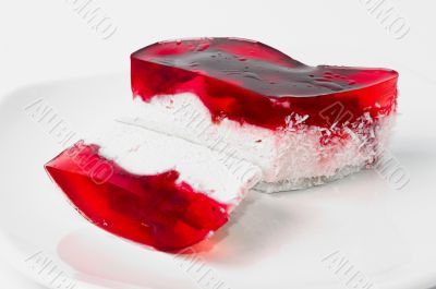 the beauty red cake isolated on white