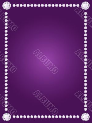 Vector diamond frame on violet background