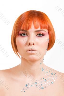 Redhead with rhinestones