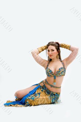 Belly dancer in blue