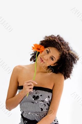 Young girl with flower