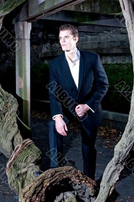 Handsome man with tree