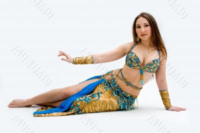 Belly dancer in blue