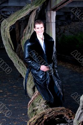 Handsome man with tree