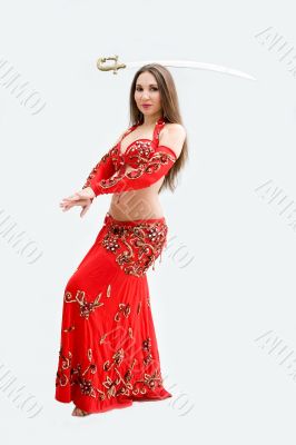 Belly dancer in red