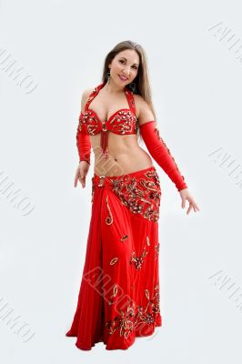 Belly dancer in red