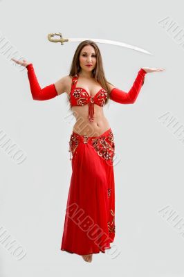 Belly dancer in red