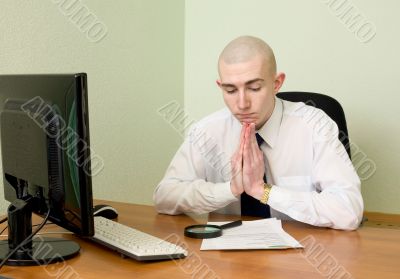 Manager on a workplace