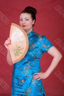 Japanese girl with fan