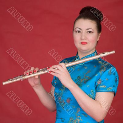 Japanese girl with flute