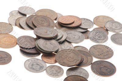 Russian money on white