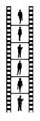 business people on film reel