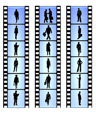 business people on film reel