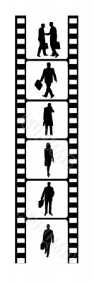 business people on film reel