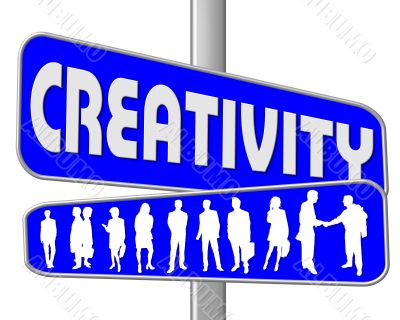 business people and slogan street sign