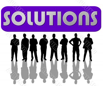 business people with slogan