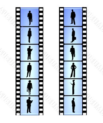 business people on film reel