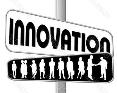 business people and slogan street sign