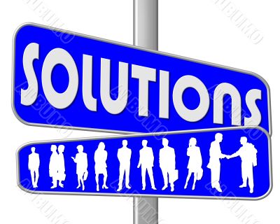business people with slogan