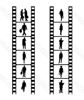 business people on film reel