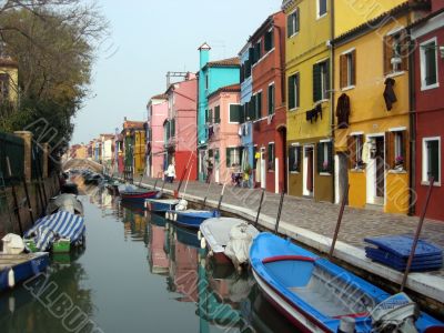 colorful houses of Burano Island in venice