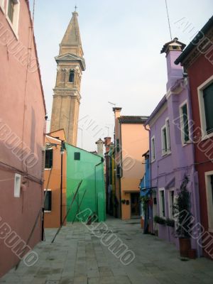 colorful houses of Burano Island in venice