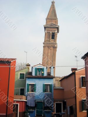 colorful houses of Burano Island in venice