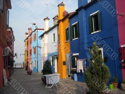 colorful houses of Burano Island in venice