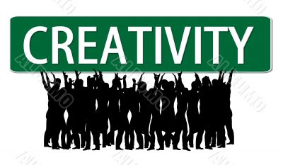 business people with slogan