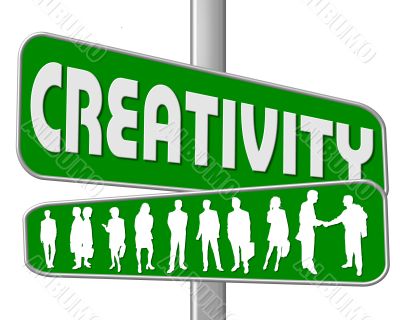 business people and slogan street sign