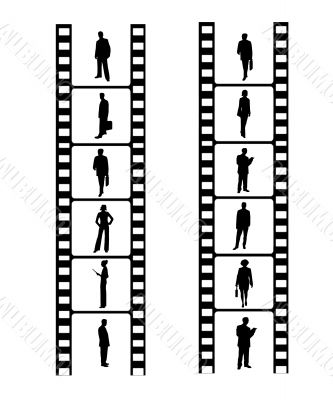 business people on film reel