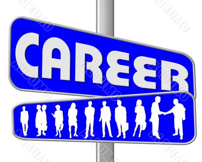 business people and slogan street sign