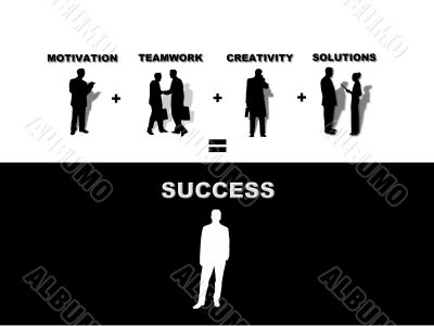 business people with slogan