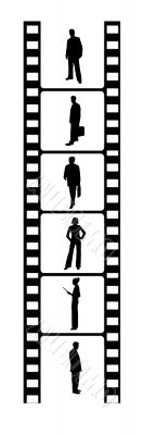 business people on film reel