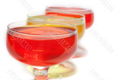 Yellow, red jelly diagonal party two