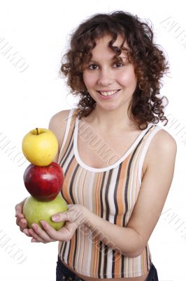 Woman with apples.