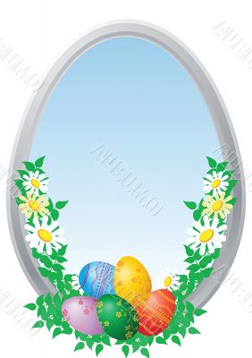 Easter eggs with camomiles