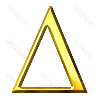 3D Golden Greek Letter Delta