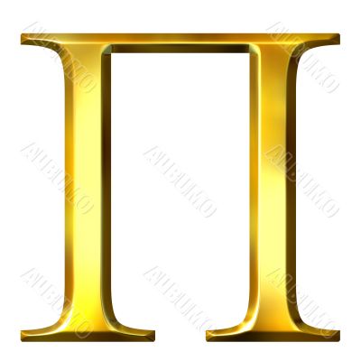 3D Golden Greek Letter Pi
