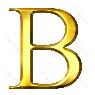 3D Golden Greek Letter Beta