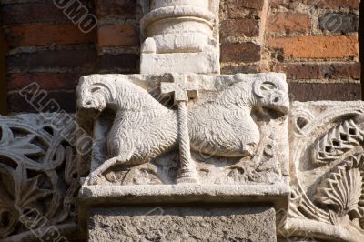 Milan - Sant`Ambrogio church, capital