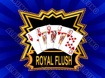 Poker Cards Royal Flush Logo