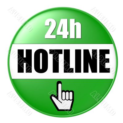 isolated 24h hotline button