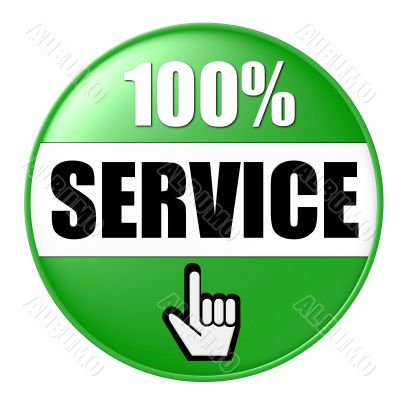 isolated 100 percent Service Button