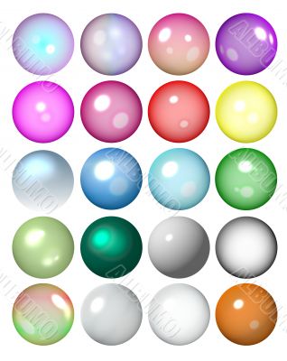 Set of circled buttons