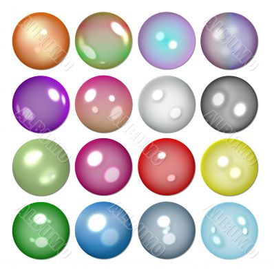Set of circled buttons