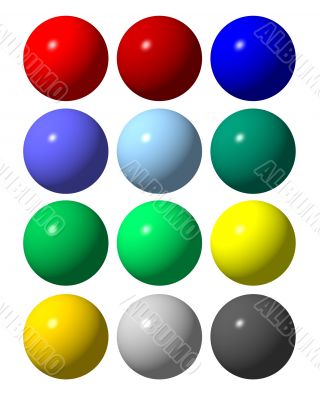Set of circled buttons