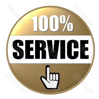 isolated 100 percent Service Button